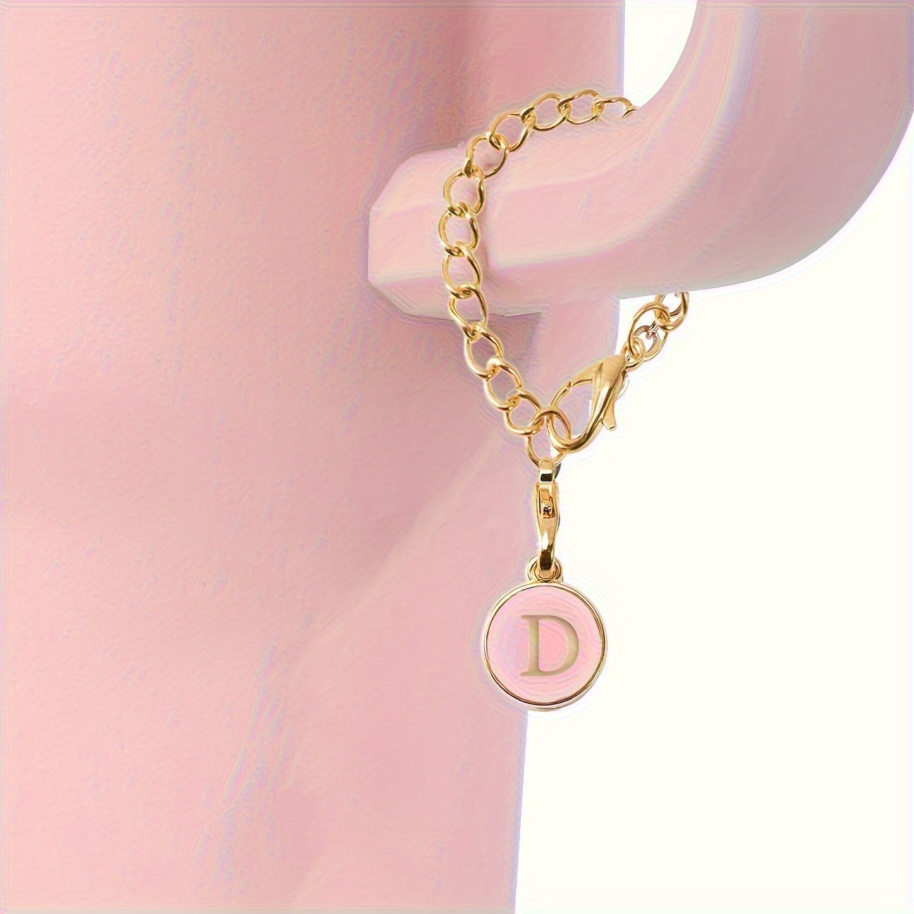 1pc ID Initial Letter Cup Handle Charm Cup Identification Decorative Pendant