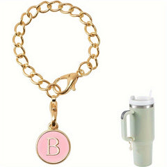 1pc ID Initial Letter Cup Handle Charm Cup Identification Decorative Pendant