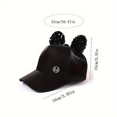 Casual Baseball Cap Sequin Cartoon Ears Hat Boys Girls Mesh Hole Cap
