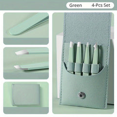 4pcs Stainless Steel Eyebrow Tweezers Hair Removal Clip Pliers Set