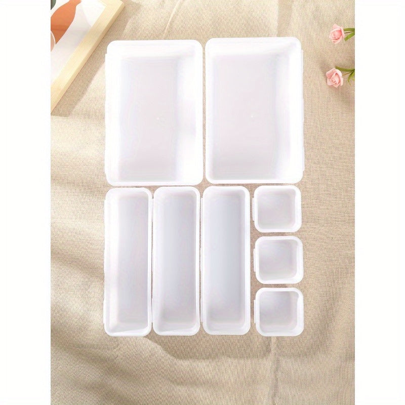 8pcs Drawer Organiser Plastic Storage Trays for Kitchen