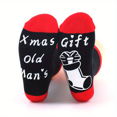 Funny Christmas Crew Socks for Men and Women - 2 Pairs