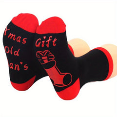Funny Christmas Crew Socks for Men and Women - 2 Pairs