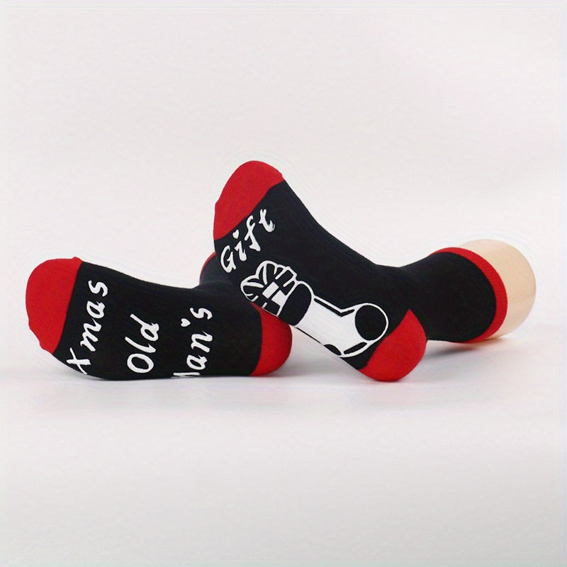 Funny Christmas Crew Socks for Men and Women - 2 Pairs