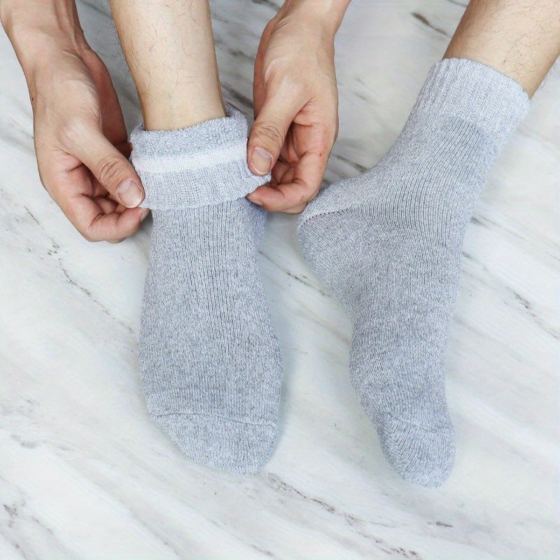 5 Pairs Winter Thermal Socks For Men US 7-13 Thick Socks For Boots