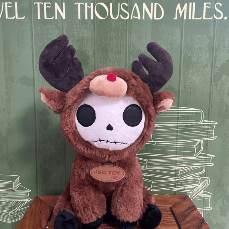 Christmas Elk Plush Toy Halloween Skull Doll Elk Stuffed Doll Birthday Gift
