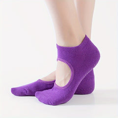 4 Pairs Non slip Yoga Socks With Silicone Dots Bottom