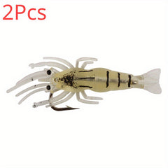 4pcs Luminous Soft Shrimp Bait With Hook - Realistic Bionic Fishing Lure