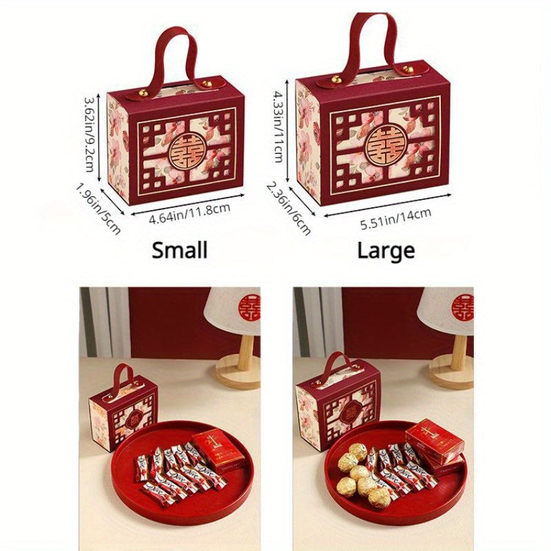 5pcs Chinese Candy Box Wedding Year Gift Advanced Packaging Folding Required