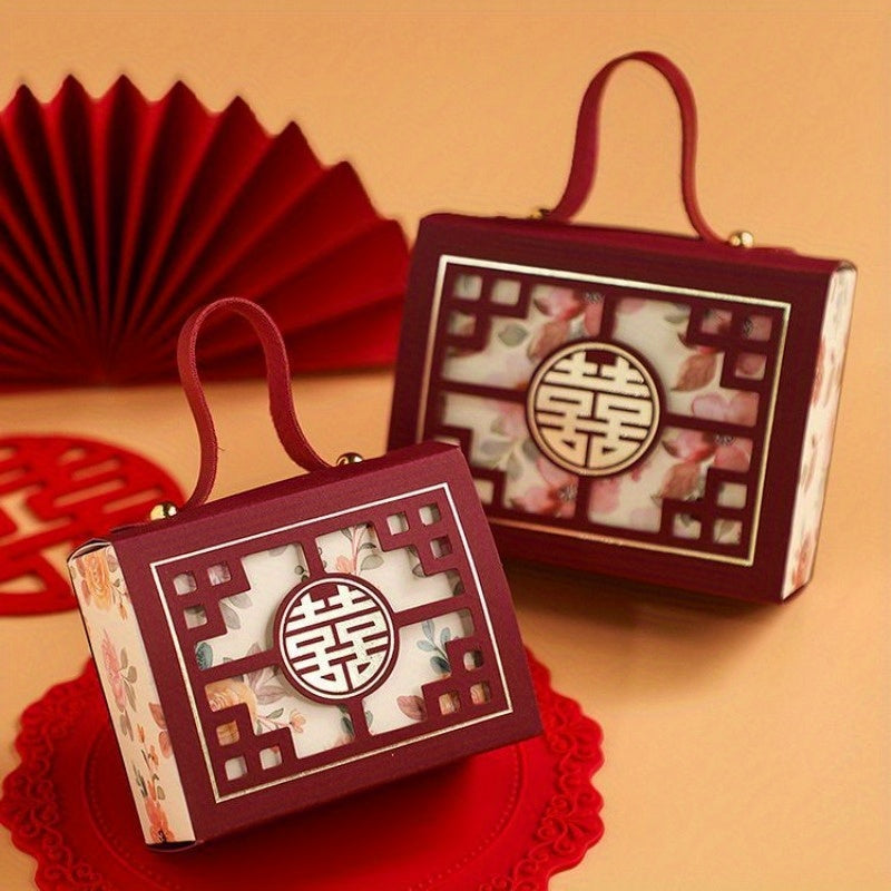 5pcs Chinese Candy Box Wedding Year Gift Advanced Packaging Folding Required