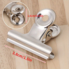 6pcs 38mm Bulldog Grip Clips Food Bag Sealing Clamp Kitchen Office School Supply