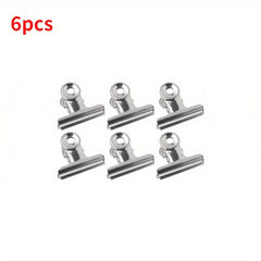 6pcs 38mm Bulldog Grip Clips Food Bag Sealing Clamp Kitchen Office School Supply