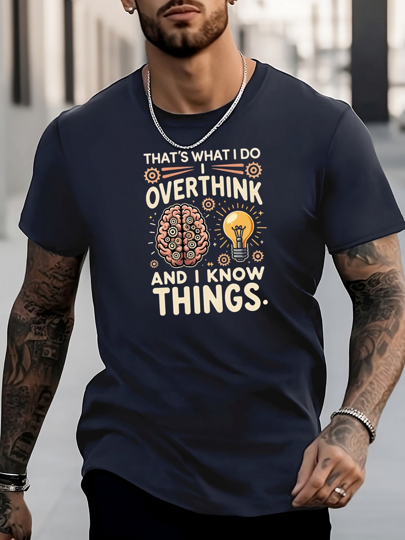 Men's Lightning Pattern Shirt Short Sleeve Tee Top