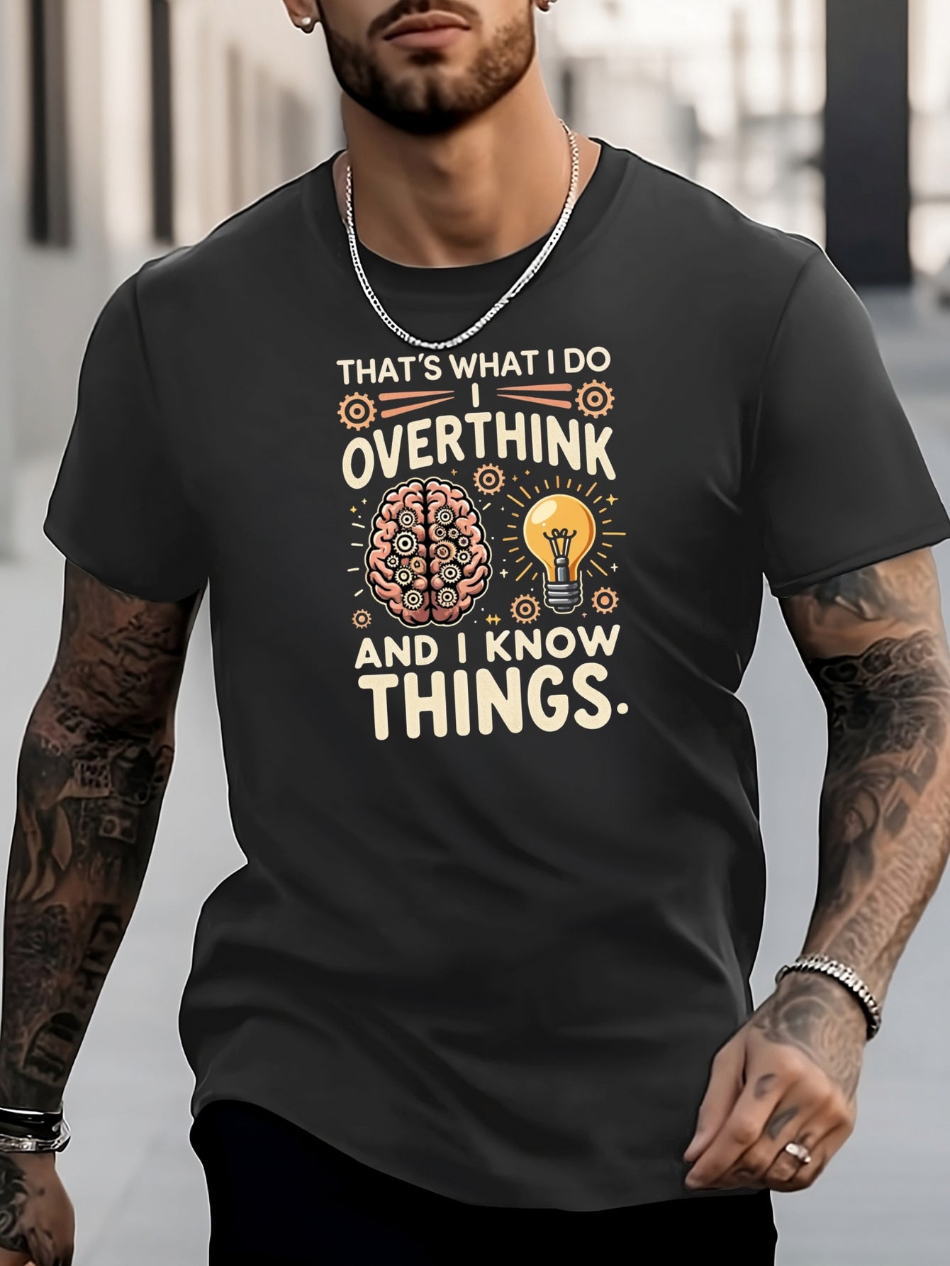 Men's Lightning Pattern Shirt Short Sleeve Tee Top