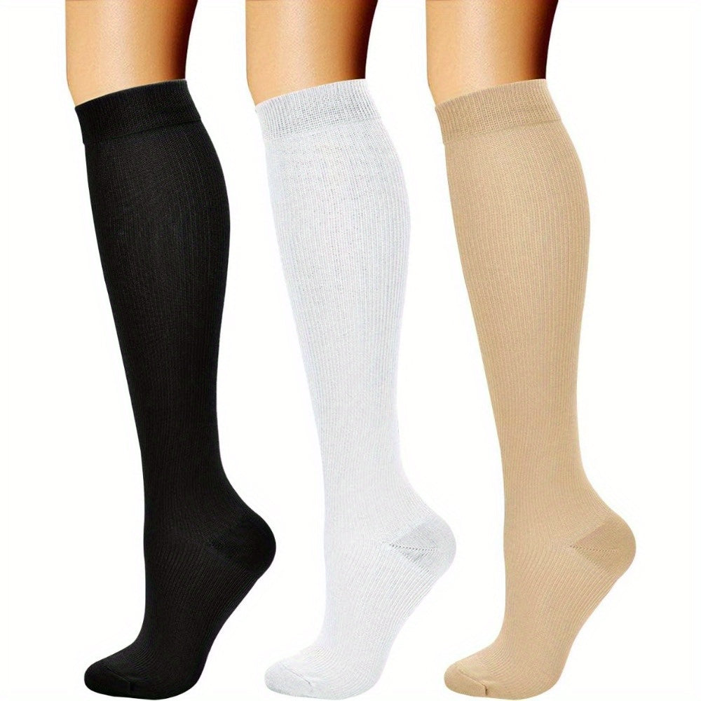 3 Pairs Compression Socks Circulation 15 20 MmHg Support Athletic Running