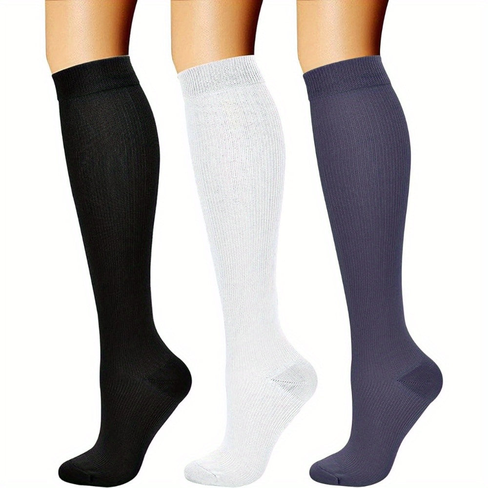 3 Pairs Compression Socks Circulation 15 20 MmHg Support Athletic Running