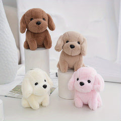1pc Sitting Dog Plush Toy Keychain School Bag Doll Christmas Gift