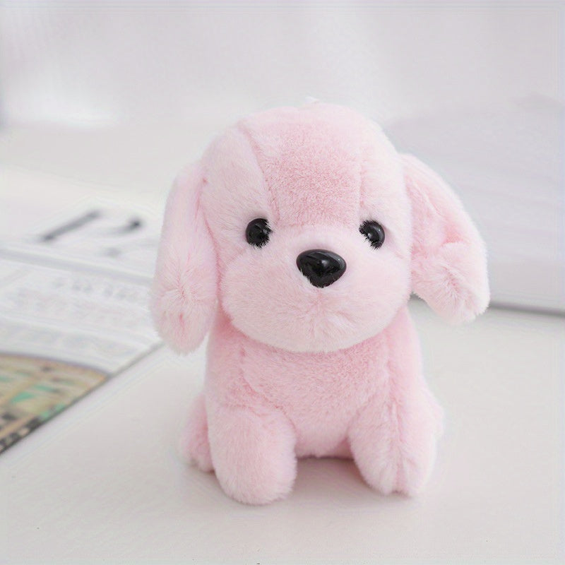 1pc Sitting Dog Plush Toy Keychain School Bag Doll Christmas Gift
