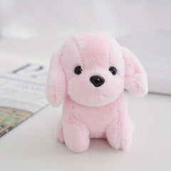 1pc Sitting Dog Plush Toy Keychain School Bag Doll Christmas Gift