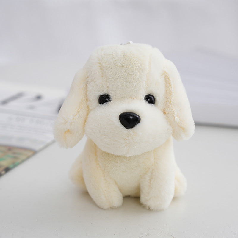 1pc Sitting Dog Plush Toy Keychain School Bag Doll Christmas Gift