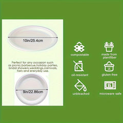 50pcs Disposable Paper Tray Picnic Barbecue Tray Outdoor Camping Supplies