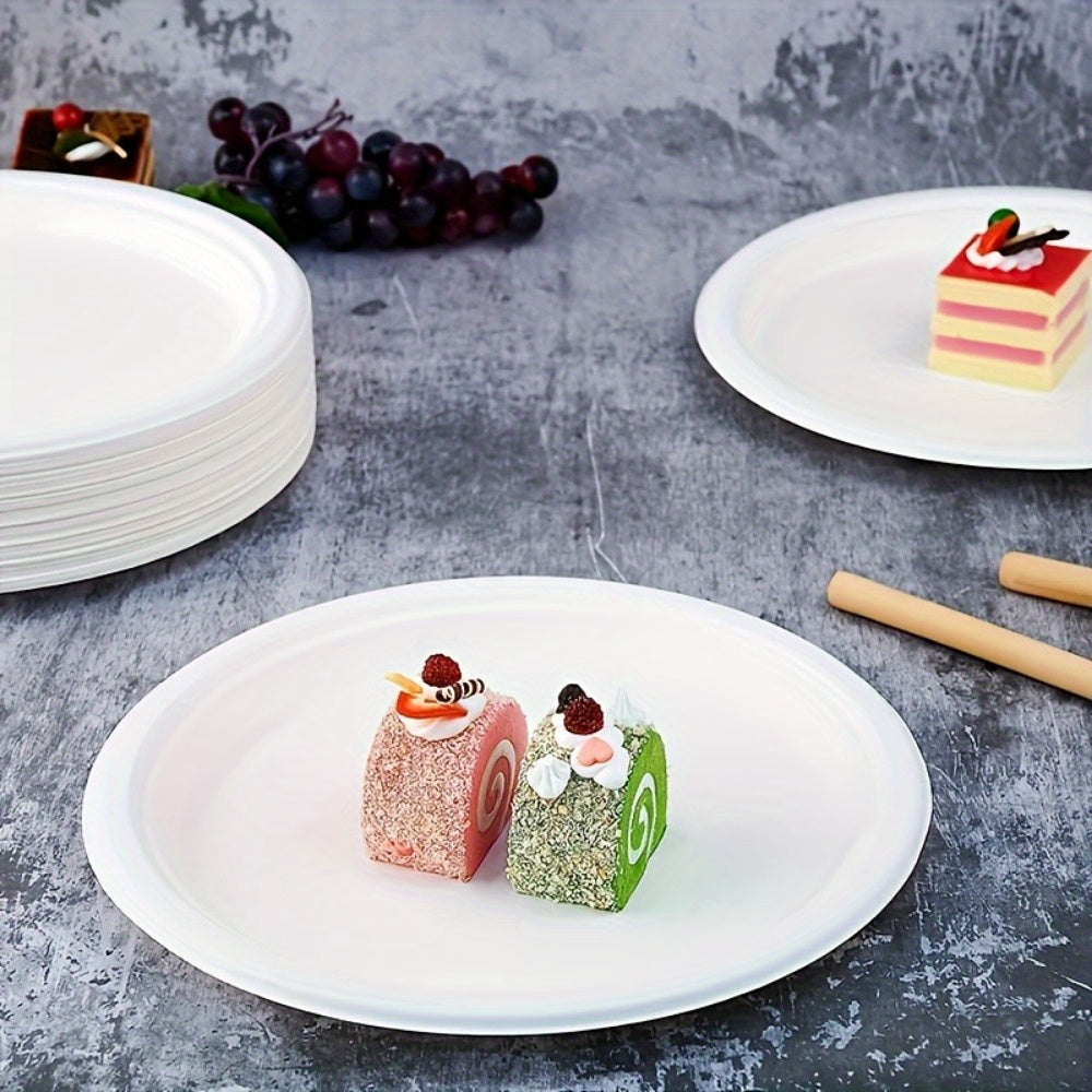 50pcs Disposable Paper Tray Picnic Barbecue Tray Outdoor Camping Supplies