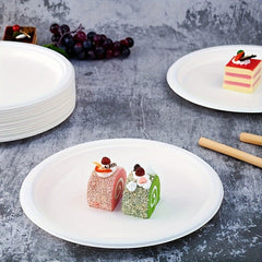 50pcs Disposable Paper Tray Picnic Barbecue Tray Outdoor Camping Supplies