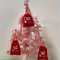 10pcs Red Velvet Drawstring Pouch Candy Gift Bag for Christmas