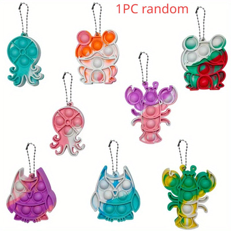Cute Frog Lobster Octopus Bat Keychain Keyring Cartoon Mini Key Chain Pendant