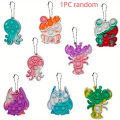 Cute Frog Lobster Octopus Bat Keychain Keyring Cartoon Mini Key Chain Pendant