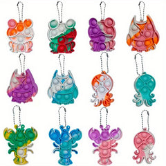 Cute Frog Lobster Octopus Bat Keychain Keyring Cartoon Mini Key Chain Pendant