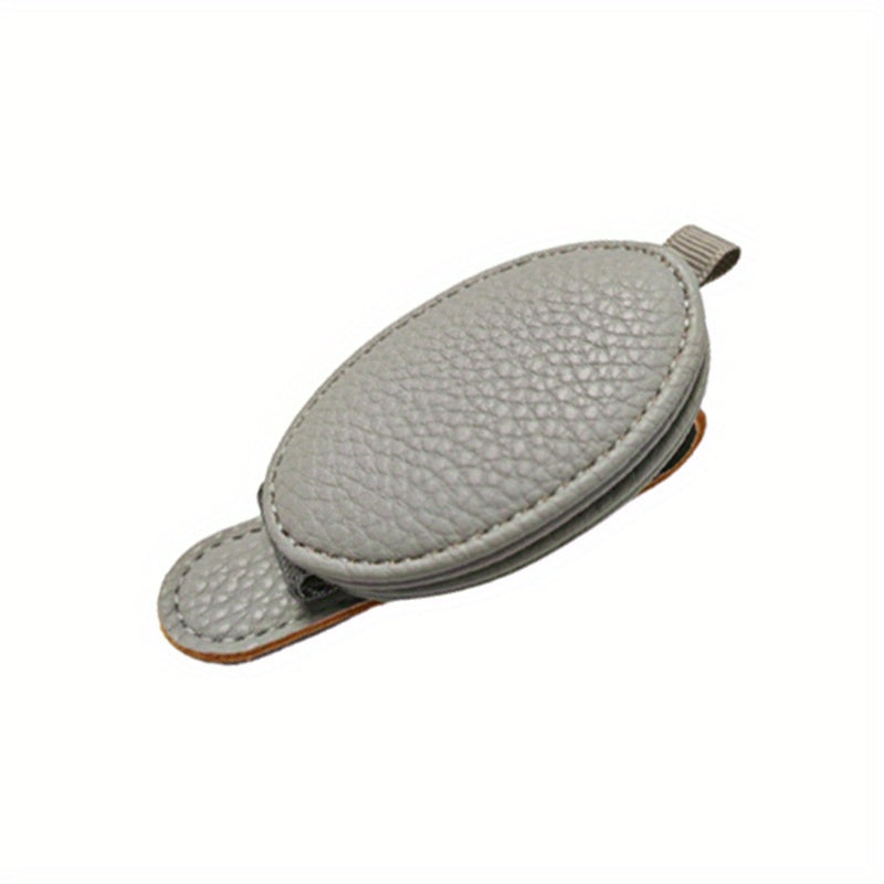 Car Sun Visor Sunglasses Holder Magnetic PU Leather Clip