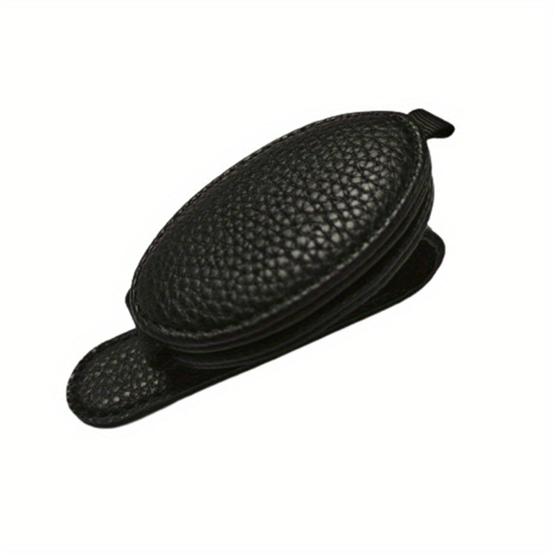 Car Sun Visor Sunglasses Holder Magnetic PU Leather Clip