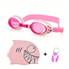 Kids' Swimming Set: Cap, Nose Clip, Earplugs, Goggles
