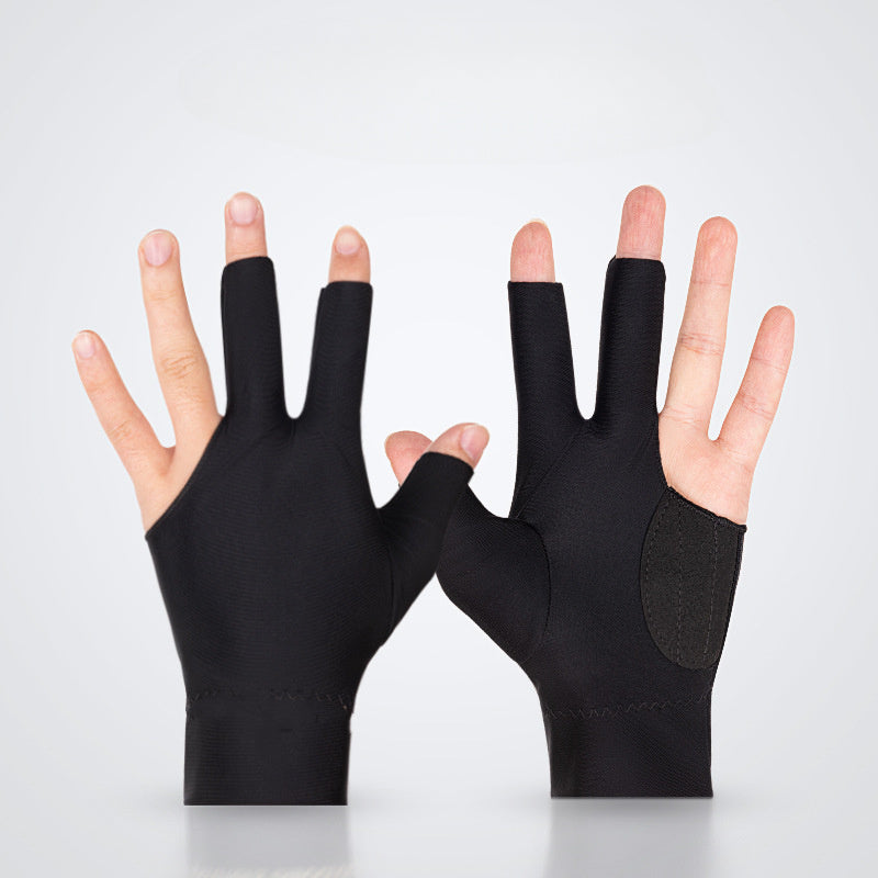 Fingerless 3 Finger Billiards Gloves Left Hand High Elastic Gloves