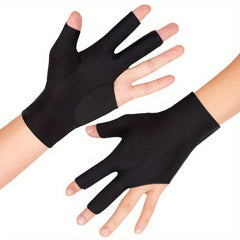 Fingerless 3 Finger Billiards Gloves Left Hand High Elastic Gloves