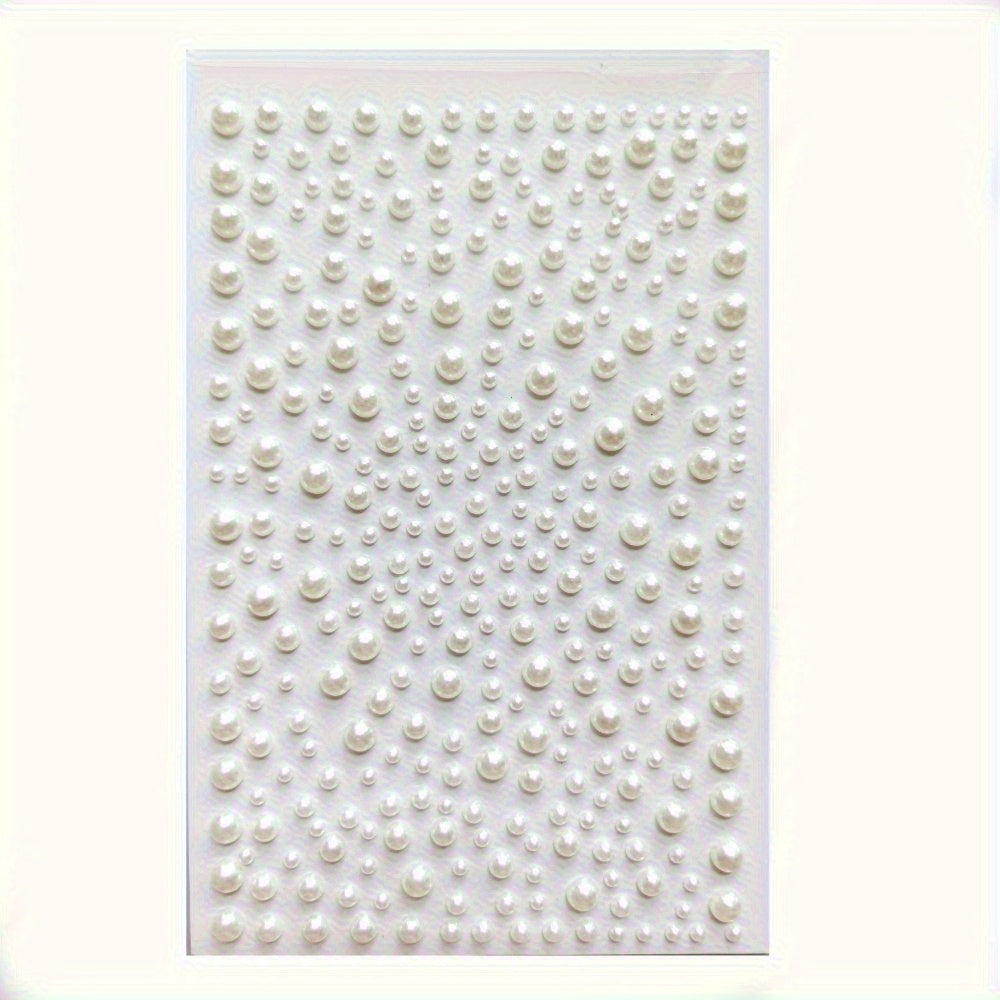 Pearl Stickers Flat Back Pearls Self Adhesive for Makeup Nail Art DIY Home Decor