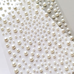 Pearl Stickers Flat Back Pearls Self Adhesive for Makeup Nail Art DIY Home Decor