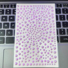 Pearl Stickers Flat Back Pearls Self Adhesive for Makeup Nail Art DIY Home Decor