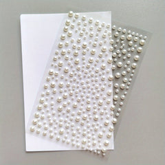 Pearl Stickers Flat Back Pearls Self Adhesive for Makeup Nail Art DIY Home Decor