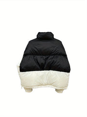 Women's Block Puffer Jacket Winter Warm Coat