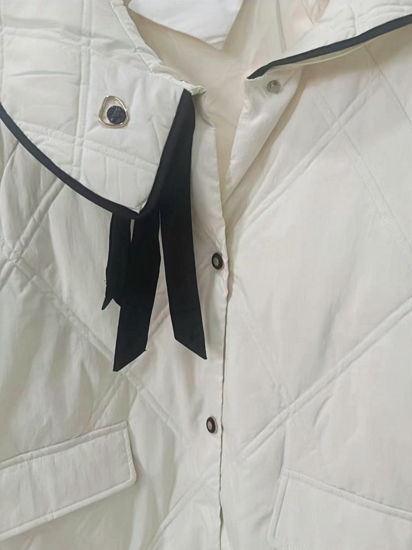 Stylish Lapel Puffer Jacket Winter Warm Coat Women's Clothing