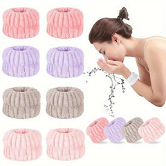 Spa Face Wash Wrist Band Microfiber Towel Hair Ring