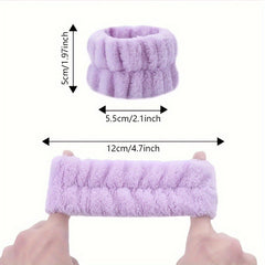 Spa Face Wash Wrist Band Microfiber Towel Hair Ring
