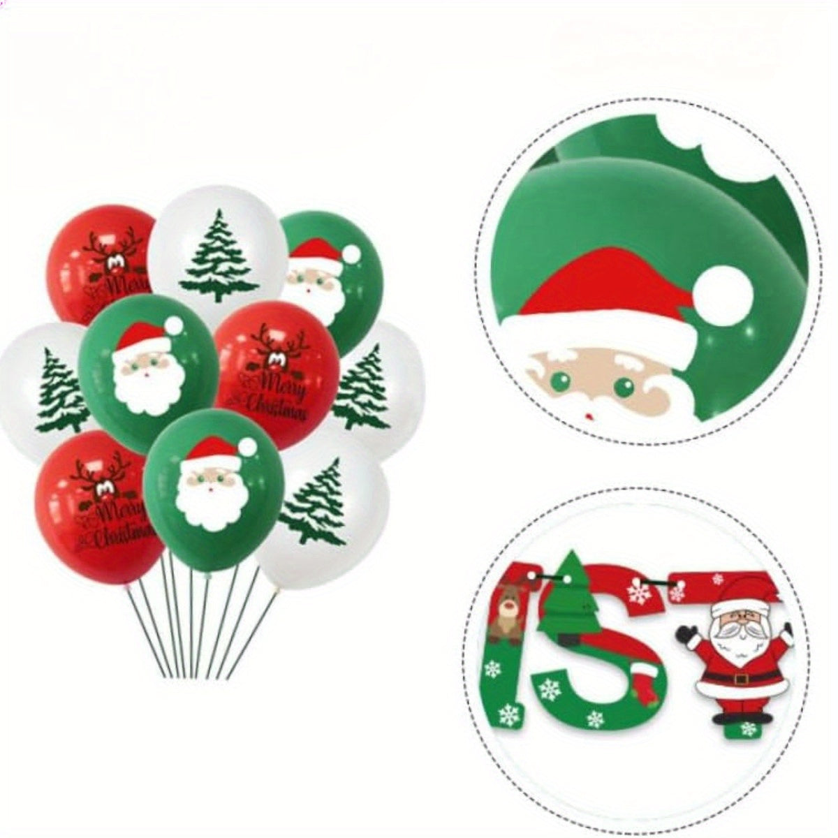 100pcs Christmas Santa Latex Balloons Decorative Balloons