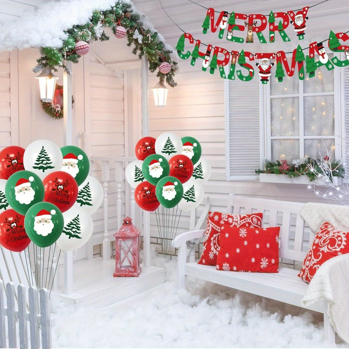 100pcs Christmas Santa Latex Balloons Decorative Balloons