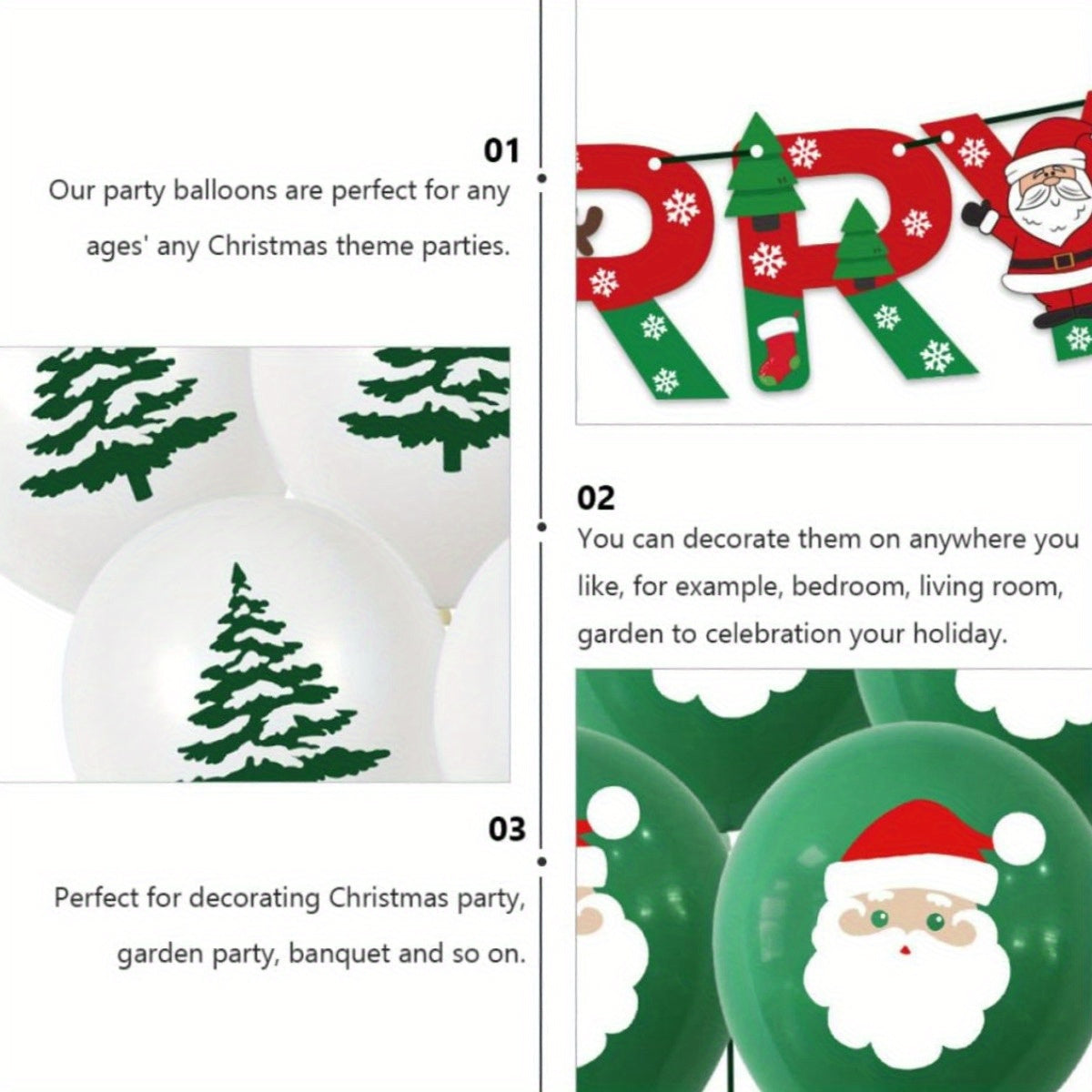 100pcs Christmas Santa Latex Balloons Decorative Balloons