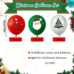 100pcs Christmas Santa Latex Balloons Decorative Balloons