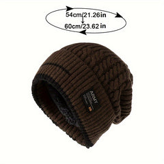 Winter Ski Cap & Scarf Set Knitted Beanie Hat Neck Warmer