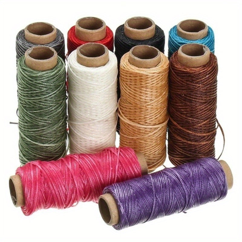 50m 150D 0.8mm Waxed Thread Cotton Cord for Leather DIY Tool